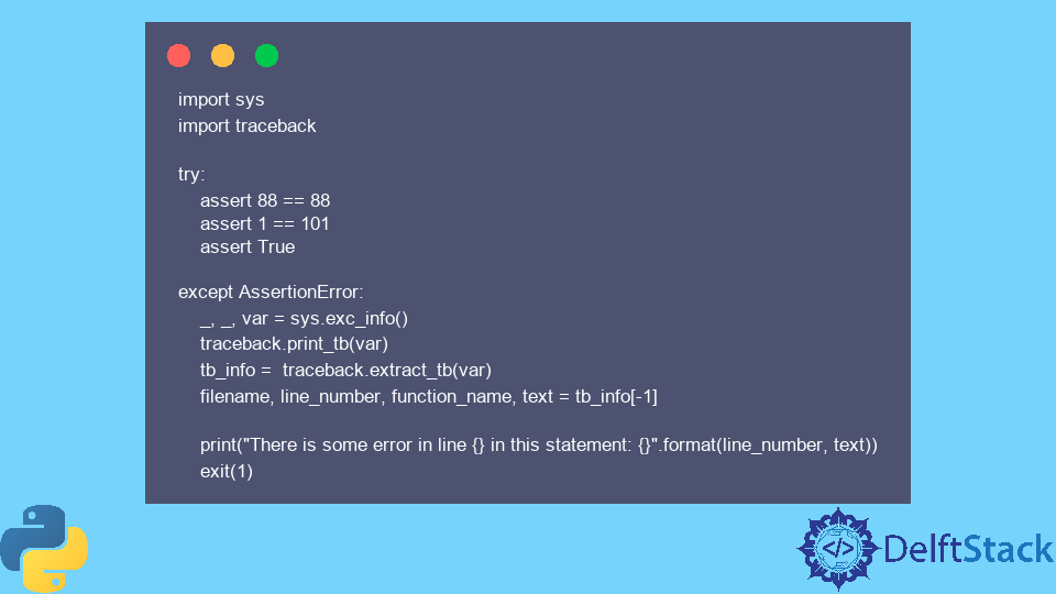 Handle the Python Assertion Error and Find the Source of Error Delft